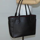 LOEWE Heritage Tote Bag Leather Dark Brown Gold Auth 142015-23