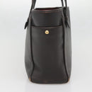 LOEWE Heritage Tote Bag Leather Dark Brown Gold Auth 142015-3