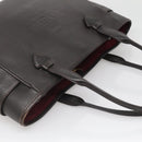 LOEWE Heritage Tote Bag Leather Dark Brown Gold Auth 142015-6