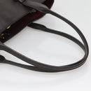 LOEWE Heritage Tote Bag Leather Dark Brown Gold Auth 142015-7