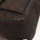 GUCCI GG Canvas Abbey Tote Bag Nylon Outlet Dark Brown Silver 268639 Auth 142024-11