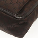 GUCCI GG Canvas Abbey Tote Bag Nylon Outlet Dark Brown Silver 268639 Auth 142024-12