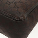 GUCCI GG Canvas Abbey Tote Bag Nylon Outlet Dark Brown Silver 268639 Auth 142024-14