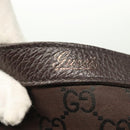GUCCI GG Canvas Abbey Tote Bag Nylon Outlet Dark Brown Silver 268639 Auth 142024-15