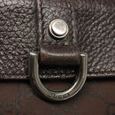 GUCCI GG Canvas Abbey Tote Bag Nylon Outlet Dark Brown Silver 268639 Auth 142024-16