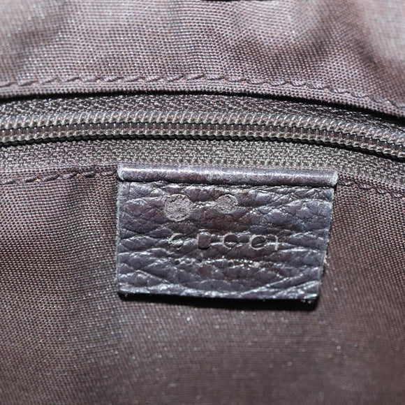 GUCCI GG Canvas Abbey Tote Bag Nylon Outlet Dark Brown Silver 268639 Auth 142024