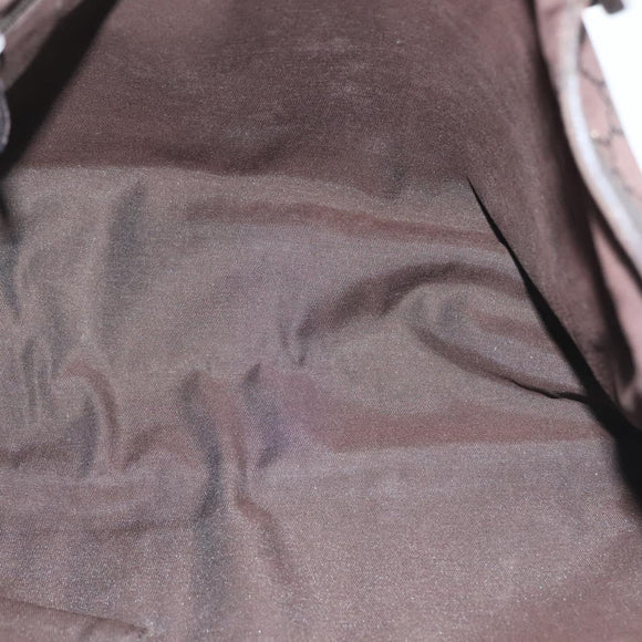 GUCCI GG Canvas Abbey Tote Bag Nylon Outlet Dark Brown Silver 268639 Auth 142024