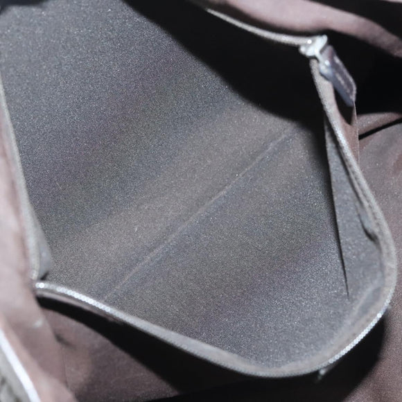 GUCCI GG Canvas Abbey Tote Bag Nylon Outlet Dark Brown Silver 268639 Auth 142024