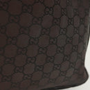 GUCCI GG Canvas Abbey Tote Bag Nylon Outlet Dark Brown Silver 268639 Auth 142024-4