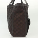 GUCCI GG Canvas Abbey Tote Bag Nylon Outlet Dark Brown Silver 268639 Auth 142024-6