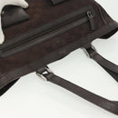 GUCCI GG Canvas Abbey Tote Bag Nylon Outlet Dark Brown Silver 268639 Auth 142024-7