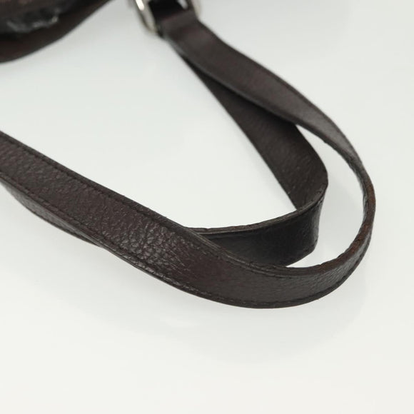 GUCCI GG Canvas Abbey Tote Bag Nylon Outlet Dark Brown Silver 268639 Auth 142024