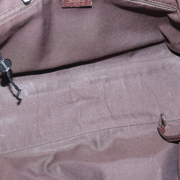 GUCCI GG Canvas Web Sherry Line Tote Bag Beige Silver 145758 Auth 142027