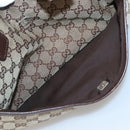 GUCCI GG Canvas Web Sherry Line Tote Bag Beige Silver 145758 Auth 142027-21