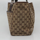 GUCCI GG Canvas Web Sherry Line Tote Bag Beige Silver 145758 Auth 142027-4