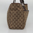 GUCCI GG Canvas Web Sherry Line Tote Bag Beige Silver 145758 Auth 142027-5