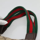 GUCCI GG Canvas Web Sherry Line Tote Bag Beige Silver 145758 Auth 142027-8