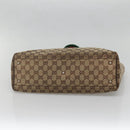 GUCCI GG Canvas Web Sherry Line Tote Bag Beige Silver 145758 Auth 142027-9