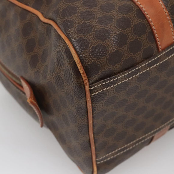 CELINE Macadam Canvas Hand Bag PVC Leather Brown Gold Auth 142031