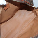 CELINE Macadam Canvas Hand Bag PVC Leather Brown Gold Auth 142031-10