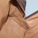 CELINE Macadam Canvas Hand Bag PVC Leather Brown Gold Auth 142031-19