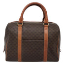 CELINE Macadam Canvas Hand Bag PVC Leather Brown Gold Auth 142031-13