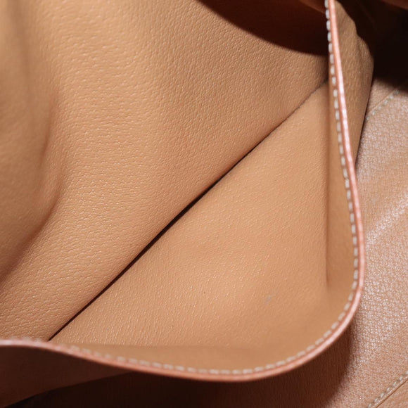 CELINE Macadam Canvas Hand Bag PVC Leather Brown Gold Auth 142031