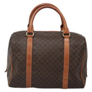 CELINE Macadam Canvas Hand Bag PVC Leather Brown Gold Auth 142031-2