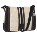 CHANEL Sports Matelasse Shoulder Bag Canvas White Silver CC Auth 142035-1