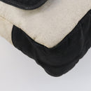 CHANEL Sports Matelasse Shoulder Bag Canvas White Silver CC Auth 142035-11