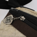 CHANEL Sports Matelasse Shoulder Bag Canvas White Silver CC Auth 142035-15