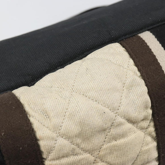 CHANEL Sports Matelasse Umhängetasche Canvas Weiß Silber CC Auth 142035