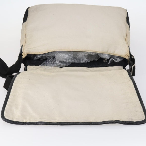 CHANEL Sports Matelasse Shoulder Bag Canvas White Silver CC Auth 142035