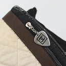 CHANEL Sports Matelasse Umhängetasche Canvas Weiß Silber CC Auth 142035-10