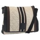 CHANEL Sports Matelasse Umhängetasche Canvas Weiß Silber CC Auth 142035-1