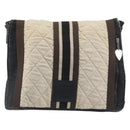 CHANEL Sports Matelasse Umhängetasche Canvas Weiß Silber CC Auth 142035-13