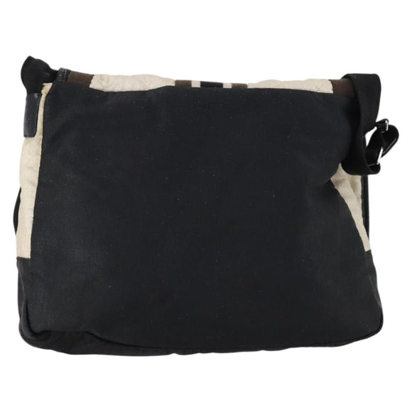 CHANEL Sports Matelasse Shoulder Bag Canvas White Silver CC Auth 142035