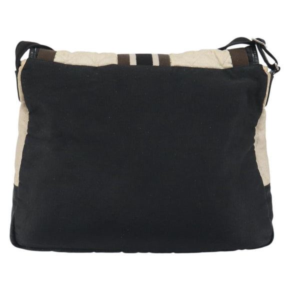 CHANEL Sports Matelasse Umhängetasche Canvas Weiß Silber CC Auth 142035