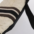 CHANEL Sports Matelasse Shoulder Bag Canvas White Silver CC Auth 142035-6