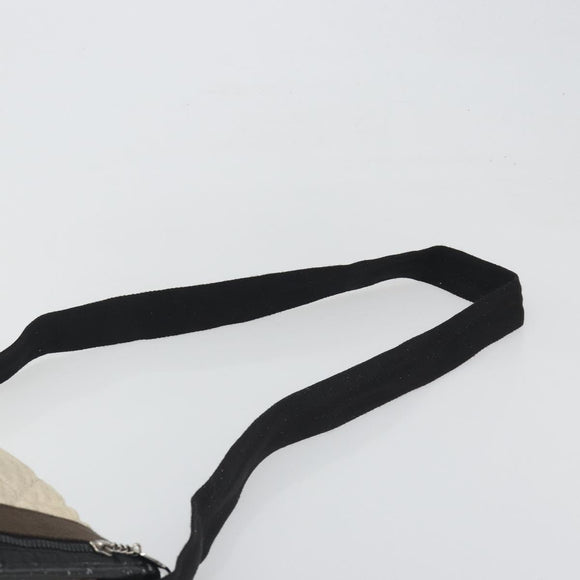 CHANEL Sports Matelasse Umhängetasche Canvas Weiß Silber CC Auth 142035