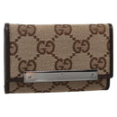 GUCCI GG Canvas Key Case Beige 127048 1147 Auth 142039V-1
