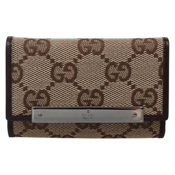 GUCCI GG Canvas Key Case Beige 127048 1147 Auth 142039V