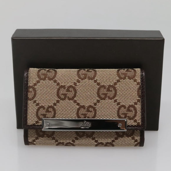 GUCCI GG Canvas Key Case Beige 127048 1147 Auth 142039V
