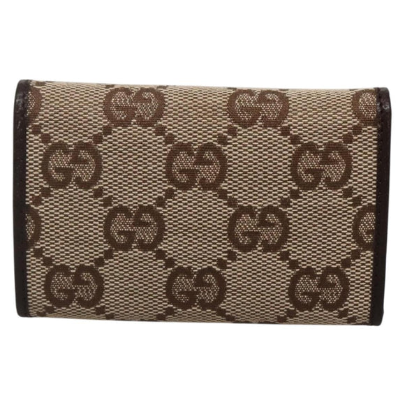 GUCCI GG Canvas Key Case Beige 127048 1147 Auth 142039V