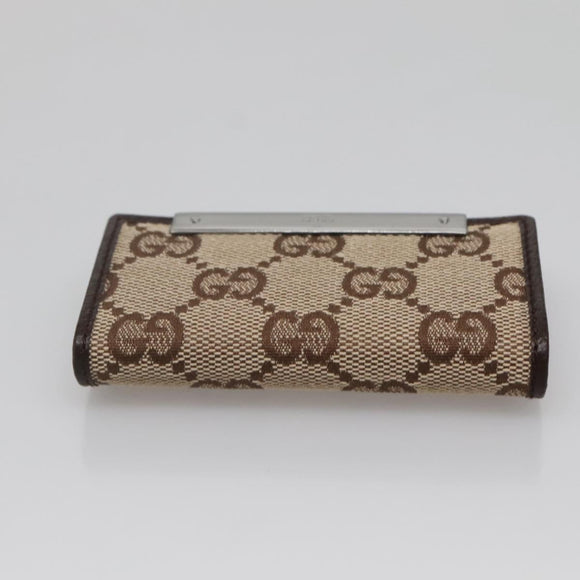 GUCCI GG Canvas Key Case Beige 127048 1147 Auth 142039V