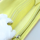 CHANEL Matelasse COCO Mark Long Wallet Patent leather Yellow CC Auth 142043-20