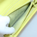 CHANEL Matelasse COCO Mark Long Wallet Patent leather Yellow CC Auth 142043-11