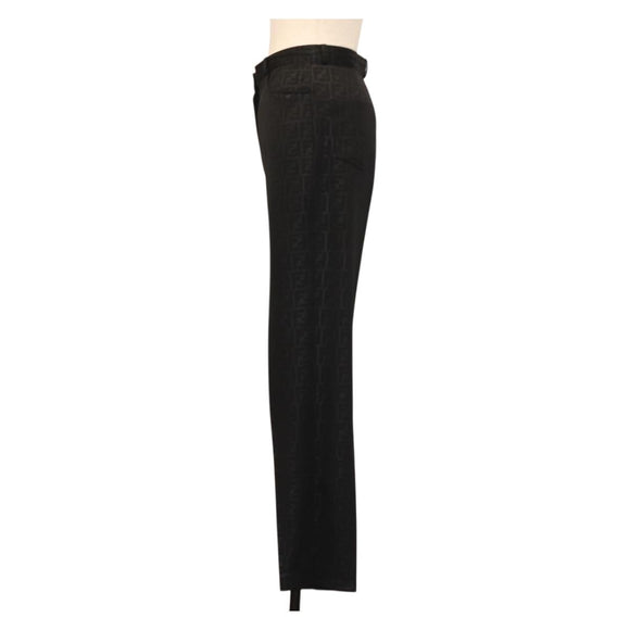 FENDI Zucca Canvas Pants Black Auth 142045