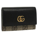 GUCCI GG Supreme GG Marmont Key Case PVC Beige Black 456118 0416 Auth 142046-1