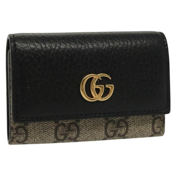 GUCCI GG Supreme GG Marmont Key Case PVC Beige Black 456118 0416 Auth 142046